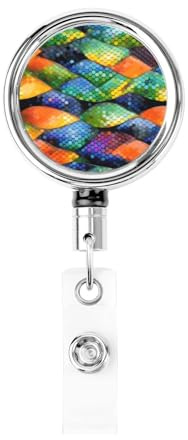 Robuster Ausweishalter aus Metall, Regenbogenfischschuppe