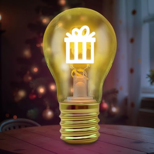Fancysky Lámpara de Mesa en Forma de Bombilla Regulable,Lámpara de Mesa USB Inalámbrica,Luz Nocturna Decorativa Portátil,Como Regalo, Decoración de Fiesta, Luz de Ambiente(Regalo)