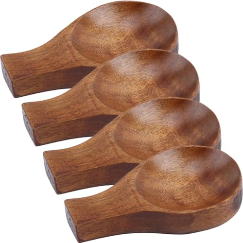 Veemoon Lot de 4 Petites Coupelles en Bois 9X55X15 CM pour Sauce Soja et Vinaigre Porte-Cuillère Blanc Multifonctionnel Accessoire Pratique Maison Cuisine Réutilisable