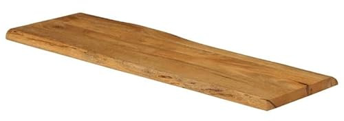 Eleganz Tavolo in legno di mango massiccio, 120 x 40 x 2,5 cm, con bordo dell'albero, effetto rovere naturale, per tavoli rustici e moderni, durevole e stabile