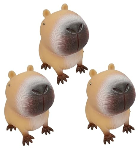 Tier-Stressbälle, 3 Stück, Tier-Stressbälle, lustiges Wasserschwein-Entlastungs-Quetschspielzeug für Kinder und Erwachsene, Wasserschwein-Gefüllter Geburtstag für, Quetschspielzeug für den täglichen