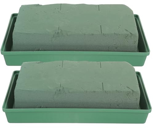 GLSTOY 2 Pezzi Ciotola di Schiuma Floreale Fai da Te Gabbia Floreale Verde, Porta Fiori Freschi per Composizioni in Tombe e Decorazioni, Blocco Fiorista per Fiori Freschi e Artificiali
