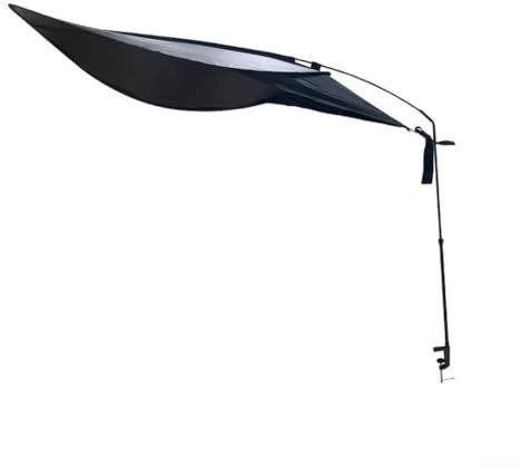 Parasole professionale da scrivania per computer portatile, con altezza regolabile da 56,5 cm a 92,5 cm e ampio design ovale con blocco della luce (nero)