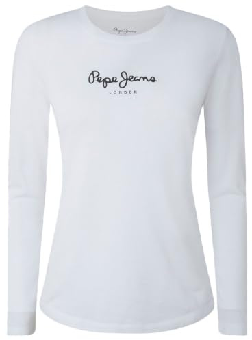 Pepe Jeans New Virginia LS, Maglia Donna, Bianco (White 800), M