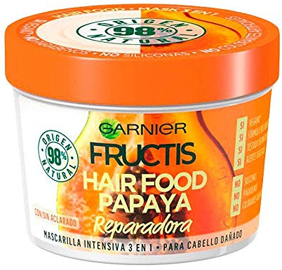 Garnier Fructis Hair Food Mascarilla de Papaya Reparadora para Pelo Dañado - 400 ml