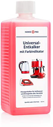 HANSE PRO Entkalker mit Farbindikator, 1 x 500 ml I Flüssig-Entkalker I Universal einsetzbar I Kalklöser I für Kaffeevollautomaten, Kaffee-Maschinen, Wasserkocher, Bügeleisen, Kaffee-Padmaschinen