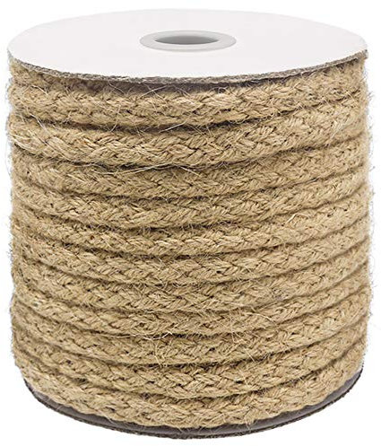 Vivifying Hanfseil, 16m 8mm Juteseil, Geflochtene Seil für Handwerk, Cat Scratch Post, Bündelung (Braun)