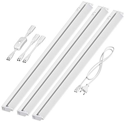 ledscom.de LED Unterbau-Leuchte LIWO 91cm, schwenkbar, mit Schalter, 43,2381W, je 1517lm, weiß, 3er Set