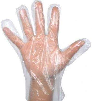 Lot de 1000 gants jetables en plastique transparent pour service alimentaire Blanc Taille M