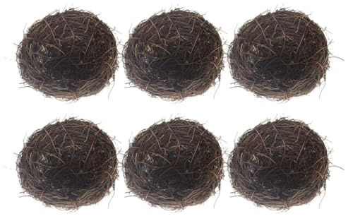 BESPORTBLE 6X Deko-Vogelnest, naturgetreues Nest aus, tolle Dekoration zu Ostern, realistisch, handgefertigt (3 Stück - Vogelnest 10x10cm)