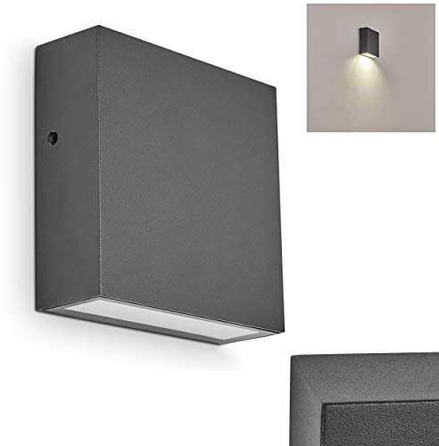 HOFSTEIN LED Außenwandleuchte Spidern, moderne Außenlampe aus Metall in Anthrazit, Wandleuchte für Terrasse/Hof/Haustür mit tollem Lichteffekt, 9,2 Watt, 4000 Kelvin, 800 Lumen, IP54