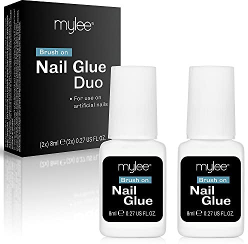 Mylee Brush on Nail Glue Duo - Nagel-Kleber - Schnell trocknend - Vegan und tierversuchsfrei