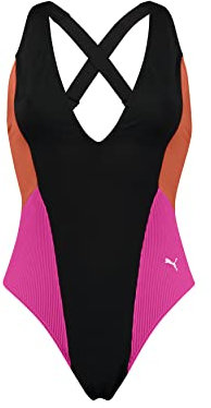 PUMA Swimsuit 701221729 Costume da Bagno, Nero (Black Combo), L Donna