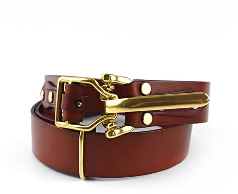 SHANGMAOYO gürtel Damen 1pc Herrengürtel DIY. Handgemachte Gürtel Messing-Pin-Schnalle-Taille Belt Women (Belt Length : 110-125cm, Color : 2)