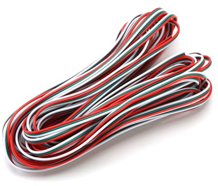 33ft/10m Electrical Wire 3 Pin 22AWG 3 Core Extension Cable | Conductor Extension Wire for LED Strip RGB 5050 3528, 3 Color Thin Stranded Tinned Copper Cord Cable