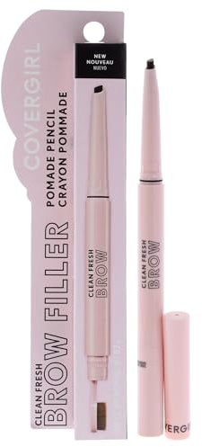 Covergirl Clean Fresh Brow Filler Pomade, 700 Black Brown, Eyebrow Pencil, Ultra-Precise Tip, Creamy Formula, Highly Pigmented, Soft Matte Finish, Vegan Formula, 0.007oz