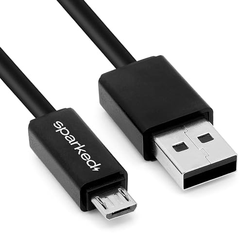 SPARKED Kindle Charger Cable UK Micro USB Cable for Amazon Kindle 2007-2018 | Compatible with Paperwhite, Fire, Oasis Tablet, Replacement Old Style Charging Power Cord Lead eReader Charge Wire, 1.2m