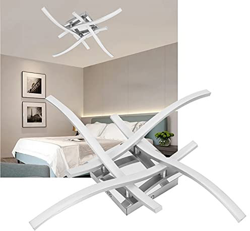 Topyond Moderne LED-Deckenleuchte, 25 W, Gebogene Unterputzlampe Für Wohnzimmer, Schlafzimmer, Weißes Licht 85–265 V, Ideal Für Schlafzimmer, Wohnzimmer, Küche, Büro