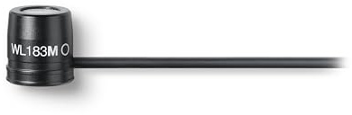 Shure WL183MB/O-TQG LAVALIER MICROPHONE, OMNI, BLACK 1 cm Condenser Lavalier, Black, Omnidirectional, TA4F Termination Pouch, Tie Clip, Snap-Fit Windscreen