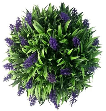 WlP Simulated Plant Milan Grass Ball Indoor Green Plant Ornaments Wedding Set Decoration Grass Ball Flower Ball Artificial Plants Ball Plastic Artificial Lavender Flower Hanging Basket (Size : 20cm)