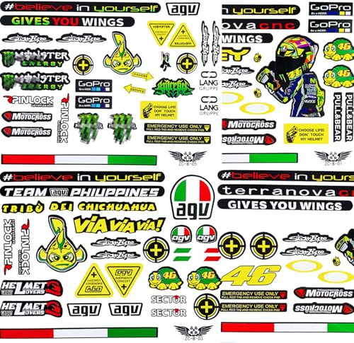 3 Artikel Motorrad Auto Aufkleber Wetterfeste Sponsoren Roller Vinylaufkleber Motocross Racing Fahrräder Computer Stickers Geeignet für Motorräder, Skateboard, Auto und Geländemotorräder(E)