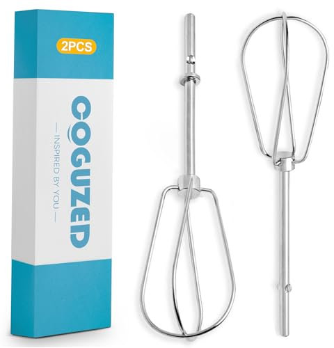 CoguZed 2 Pcs Hand Mixer Attachments, Stainless Steel Beaters, Replacement for Kitchen Aid Hand Mixer - Perfect Accessories for Baking and Cooking