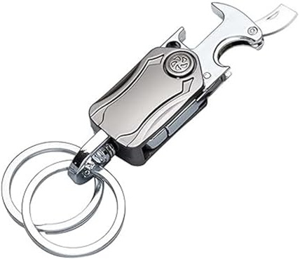 Generic Keyring Keychain Bottle Opener Keyring Fingertip Gyro Mobile Phone Holder Secure Key Attachment To Bag Purse & Belt Easy Access To Keys 1 Pack