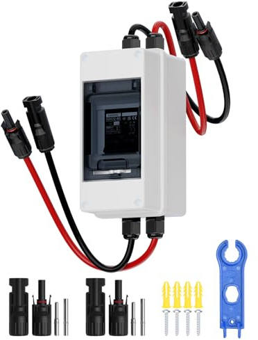 DIHOOL 40A 1000V Disjoncteur CC pour PV avec fusible avec IP65 boîtier étanche câble de prise solaire pour installation solaire