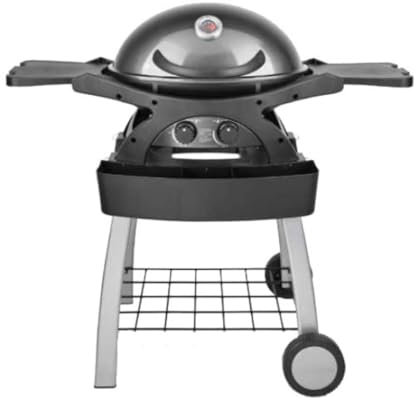 DOLCEVITA | Twingrill Barbecue a gas GPL con 2 Bruciatori in acciaio, carrello e piano di appoggio - Griglia Professionale per Esterni, Design Giovane e Resistente, Ideale per il tuo Balcone (Grigio)