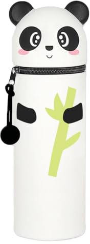 Ruayia Kawaii Federmäppchen, Weichem Silikon Federtasche, 2 in 1 Panda Niedliches Federmäppchen, Mäppchen Cartoon Bleistifthalter für Mädchen Jungen Aufbewahrung Schreibwaren (Panda)