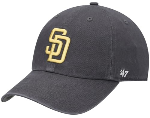 47 MLB Hutkappe für Erwachsene, verschiedene Farben, verstellbar, Einheitsgröße, San Diego Padres - Anthrazit, Einheitsgröße