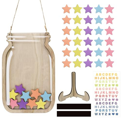GETRICH Belohnungsglas, Belohnungsglas Kinder mit 30 Stern, Magnetisch | Motivations Belohnungsglas Reward Jar Sterne Anreizglas Belohnungssystem Kinder für Töpfchentraining Den Täglichen Gebrauch