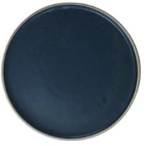 Plato llano de cerámica japonés, simple, retro, resistente a altas temperaturas, 8 pulgadas de profundidad, color azul