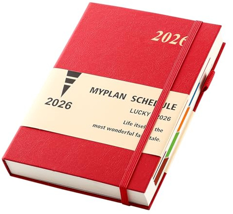 Donfulfip Kalender 2026, A5, Tag pro Seite, Agenda 2026, A5-Seite pro Tag, Ganzjahresplaner, akademischer Terminplaner 2026 von Januar bis Dez, Tages- und Monatsplaner mit Stiftschlaufe, bunte