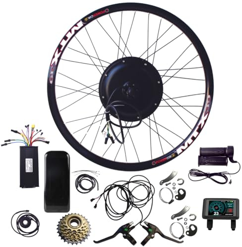 E-bike Conversion Kits, E-bike Rear Hub Kits 2000W52V Motor XT150 Connector, 27.5''Rear Wheel, UKC1 Display, 45A Controller, PAS, Brake, 20X Whole Twist Throttle, Controller Box, XT60XT90 Connector