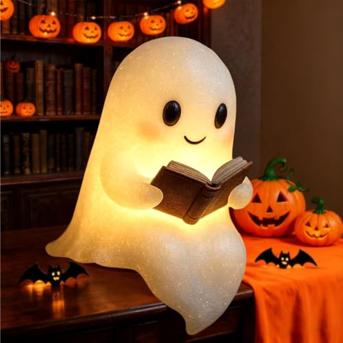 Dandin Nachtgeist Lampe, Geisterlampe Nachtlicht, Niedliche Geister Lesebuch Lampe, Geisterlampe, Ostern Deko Led Gespenster Lampes, Ghost Reading Book Lamp, Ostergeschenke für Leser Und Buchliebhaber