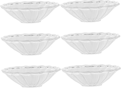 Sosoport 6pcs Taper Candle Wax Holder Fluted Glass Drip Protector Decorative Catcher for Candlesticks Prevents Wax Drip