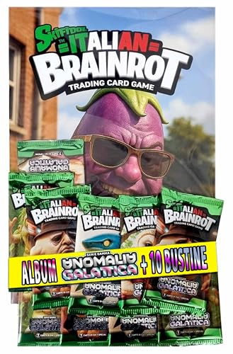 Generico Skifidol Italian Brainrot Trading Card Game, Galactic Anomaly Album with 10 Envelopes, 70 Collectible Cards with Rare Cards