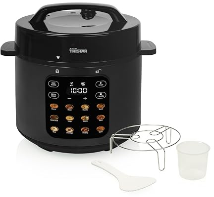 Autocuiseur Électrique Tristar, Capacité 6 l, Puissance 1000 W, Systèmes de Sécurité Intégrés, Cuve Amovible, Nettoyage Facile, RK-6160