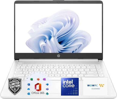 HP Ultrabook Laptop with Office 365 - Copilot AI - 1.3TB Storage - 16GB RAM - Intel Core | Thin & Portable, Anti-Glare Display, 1TB OneDrive + 320GB SSD, win11, Fast Charge and 12hrs Battery, no Mouse