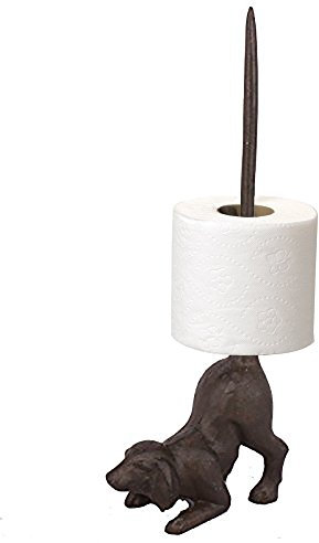 TentHome Antik Toilettenpapierhalter Gusseisen Küchenrollenhalter Stehend WC Papierhalter Ohne Bohren Ersatzrollenhalter Badezimmer Hund