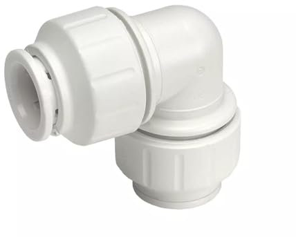 John Guest Speedfit Equal Elbow 15mm | PEM0315W Push-Fit Plumbing Fitting | Hot & Cold Water & Central Heating Pipe Connector