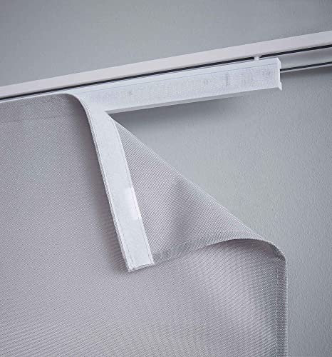 Gardinenbox 20190417S - Set di 2 binari pieghevoli da 60 cm, colore bianco per tende a pannello, asta di contrappeso, rotelle e guide a X per l'uso in qualsiasi sistema a binario esistente, 20190417S