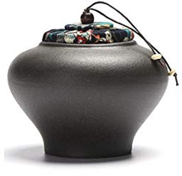 Japanese-style Ceramics Tea Canister Traditional Tea Caddy Sugar Canister For Kitchen Sealed Ceramics A04