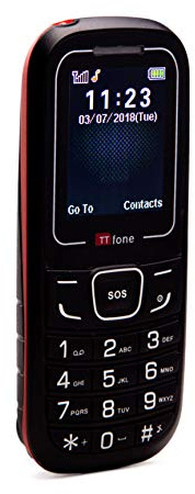 TTfone TT110 SOS Emergency Mobile Phone - Basic Simple Cheapest Senior Phone - Pay As You Go (Giff Gaff, Red)