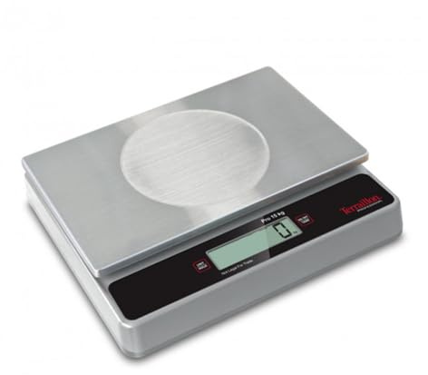 TERRAILLON - PRO 15 - Balance de cuisine électronique professionnelle, Large plateau Inox 29 x 18 cm, capacité 15 kg, graduation 5 g, norme IP54, Ecran LCD, Touches mécanique - Inox