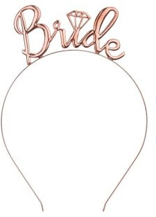 schenken-24 Bride Diadem Roségold JGA Haarreif Hochzeit