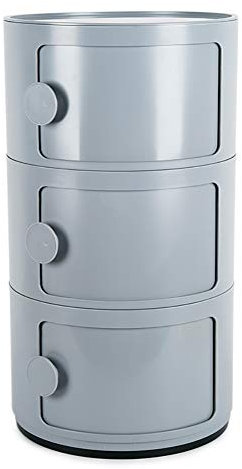 ADITAM MRDAER Mini-Nachttisch, rund, Aufbewahrung, Beistellschrank, nordische Kunststoffschublade, Nachttisch, Nachttische, Schlafzimmer-Beistelltisch (Farbe: Grau, 32 x 58 cm). Double The Comfort