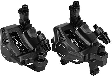 Akozon Fahrrad Hydraulische Scheibenbremse CNC Aluminiumlegierung Vorne Hinten Hydraulische Scheibenbremse Fahrrad Scheibenbremse Set HB-100 für Mountainbike Rennrad (Schwarz)