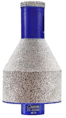 SHDIATOOL Diamantbohrer für Harte Fliesen Finger Fräsen Bits Diamant-Fasenbohrer M14 Gewinde Shaping Schleifen Anschrägung Keramik Fliesen Granit Vergrößern Fase Löcher Säge, 20-50mm